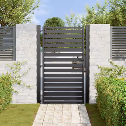 vidaXL Garden Gate Lockable Black 100x150 cm Aluminium metal garden gate - 100 x 150 cm - Additional view 2