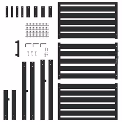 vidaXL Garden Gate Lockable Black 100x150 cm Aluminium metal garden gate - 100 x 150 cm - Additional view 4
