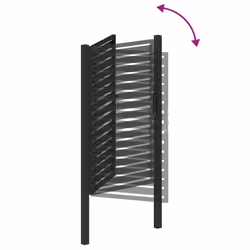 vidaXL Garden Gate Lockable Black 100x150 cm Aluminium metal garden gate - 100 x 150 cm - Additional view 7