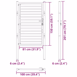 vidaXL Garden Gate Lockable Black 100x150 cm Aluminium metal garden gate - 100 x 150 cm - Additional view 9