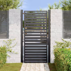vidaXL Garden Gate Lockable Black 100x150 cm Aluminium metal garden gate - 100 x 180 cm - Additional view 2
