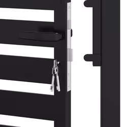 vidaXL Garden Gate Lockable Black 100x150 cm Aluminium metal garden gate - 100 x 180 cm - Additional view 8
