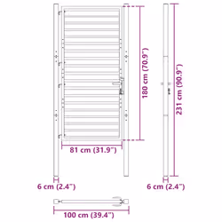 vidaXL Garden Gate Lockable Black 100x150 cm Aluminium metal garden gate - 100 x 180 cm - Additional view 9
