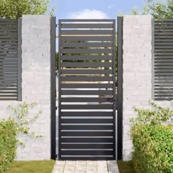 vidaXL Garden Gate Lockable Black 100x150 cm Aluminium metal garden gate - 100 x 200 cm - Additional view 2
