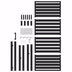 vidaXL Garden Gate Lockable Black 100x150 cm Aluminium metal garden gate - 100 x 200 cm - Additional view 4