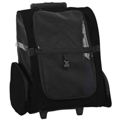 vidaXL Foldable Multipurpose Pet Trolley Travel Trailer Dog Carrier Stroller - black