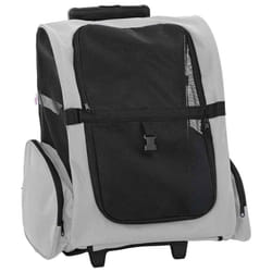 vidaXL Foldable Multipurpose Pet Trolley Travel Trailer Dog Carrier Stroller - grey