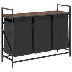 vidaXL Laundry Basket 3 Compartments with Shelf Brown Oak laundry hamper