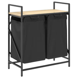 vidaXL Laundry Basket 2 Compartments with Shelf Sonoma Oak laundry hamper