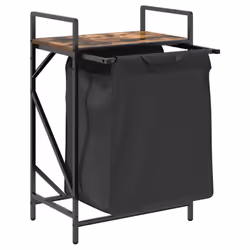 vidaXL Laundry Basket 1 Compartment with Shelf laundry hamper - smoked oak - Additional view 4