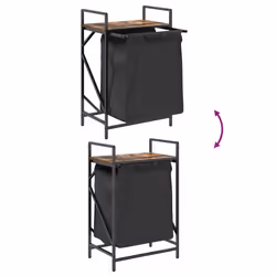 vidaXL Laundry Basket 1 Compartment with Shelf laundry hamper - smoked oak - Additional view 9