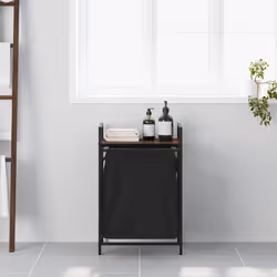 vidaXL Laundry Basket 1 Compartment with Shelf laundry hamper - brown oak