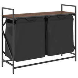 vidaXL Laundry Basket 2 Compartments with Shelf Brown Oak laundry hamper - brown oak