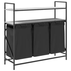 vidaXL Laundry Basket 3 Compartments with Shelves laundry hamper - grey sonoma