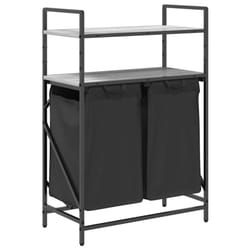 vidaXL Laundry Basket 2 Compartments with Shelves laundry hamper - grey sonoma