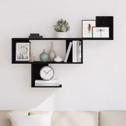 vidaXL Wall Shelf Black Oak 100x15x70 cm Engineered Wood floating shelf
