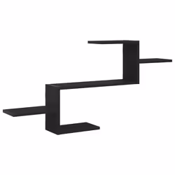 vidaXL Wall Shelf Black Oak 104x15x49 cm Engineered Wood floating shelf