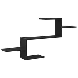 vidaXL Wall Shelf Black Oak 104x15x49 cm Engineered Wood floating shelf
