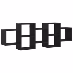 vidaXL Wall Shelf Black Oak 129x18x42 cm Engineered Wood floating shelf - 129 x 18 x 42 cm