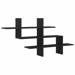 vidaXL Wall Shelf Floating Shelf Storage Shelf Smoked Oak Engineered Wood - black oak