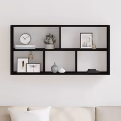 vidaXL Wall Shelf Black Oak 100x25x50 cm Engineered Wood floating shelf