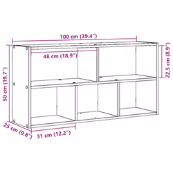 vidaXL Wall Shelf Black Oak 100x25x50 cm Engineered Wood floating shelf