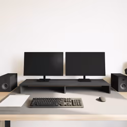vidaXL Monitor Stand Black Oak 100x27x10 cm Engineered Wood monitor riser