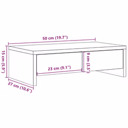 vidaXL Monitor Stand with Drawers Monitor Riser Display Stand Engineered Wood - 50 x 27 x 15 cm