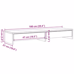 vidaXL Monitor Stand with Drawers Monitor Riser Display Stand Engineered Wood - 100 x 27 x 15 cm