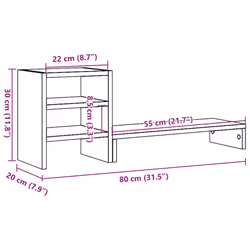 vidaXL Monitor Stand with Desk Organiser Black Oak Engineered Wood
