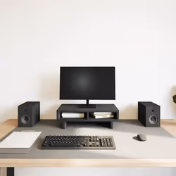 vidaXL Monitor Stand Black Oak 50x27x15 cm Engineered Wood monitor riser