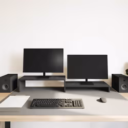vidaXL Monitor Stand Black Oak 54x22x15 cm Engineered Wood monitor riser