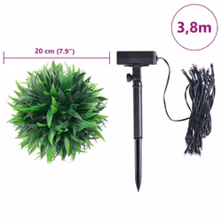 vidaXL Artificial Boxwood Balls with LED Lights 2 pcs Green 20 cm