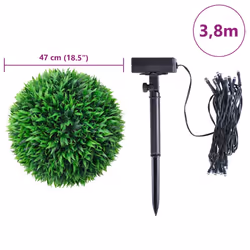 vidaXL Artificial Boxwood Balls with LED Lights 2 pcs Green 47 cm