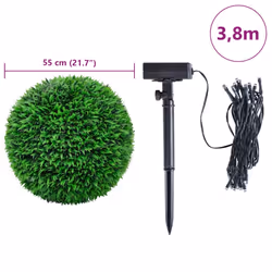 vidaXL Artificial Boxwood Balls with LED Lights 2 pcs Green 55 cm