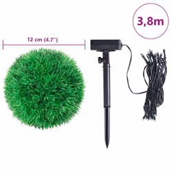 vidaXL Artificial Boxwood Balls with LED Lights 4 pcs Green 12 cm - Additional view 8