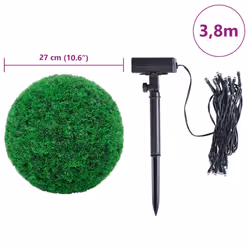 vidaXL Artificial Boxwood Balls with LED Lights 2 pcs Green 27 cm - Additional view 8