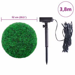 vidaXL Artificial Boxwood Balls with LED Lights 2 pcs Green 52 cm