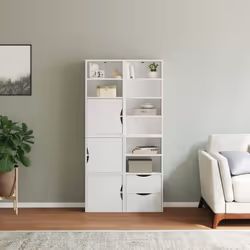 vidaXL Side Cabinets 4 pcs "ODDA" White 40x24x79 cm Solid Wood Pine cabinet - Additional view 2