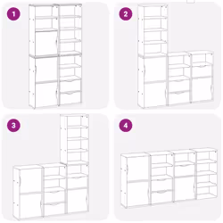 vidaXL Side Cabinets 4 pcs "ODDA" White 40x24x79 cm Solid Wood Pine cabinet - Additional view 8