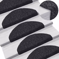 vidaXL Self-adhesive Stair Mats Decoration Stair Protector Anti-slip Stair Rug - black, 65 x 21 x 4 cm/ 20 pcs - Additional view 4