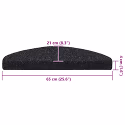 vidaXL Self-adhesive Stair Mats Decoration Stair Protector Anti-slip Stair Rug - black, 65 x 21 x 4 cm/ 20 pcs - Additional view 7