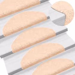vidaXL Self-adhesive Stair Mats Decoration Stair Protector Anti-slip Stair Rug - beige, 65 x 21 x 4 cm/ 30 pcs - Additional view 4