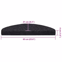 vidaXL Self-adhesive Stair Mats Decoration Stair Protector Anti-slip Stair Rug - black, 65 x 21 x 4 cm/ 30 pcs - Additional view 3