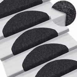 vidaXL Self-adhesive Stair Mats Decoration Stair Protector Anti-slip Stair Rug - black, 65 x 21 x 4 cm/ 30 pcs - Additional view 4