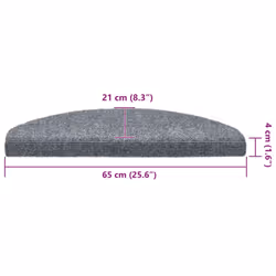 vidaXL Self-adhesive Stair Mats Decoration Stair Protector Anti-slip Stair Rug - light grey, 65 x 21 x 4 cm/ 30 pcs - Additional view 3