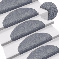 vidaXL Self-adhesive Stair Mats Decoration Stair Protector Anti-slip Stair Rug - light grey, 65 x 21 x 4 cm/ 30 pcs - Additional view 4