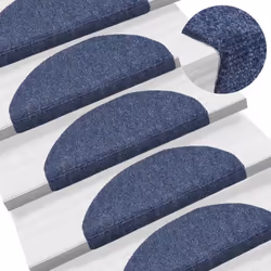 vidaXL Self-adhesive Stair Mats Decoration Stair Protector Anti-slip Stair Rug - blue, 65 x 21 x 4 cm/ 30 pcs - Additional view 4