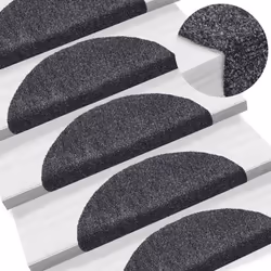 vidaXL Self-adhesive Stair Mats Decoration Stair Protector Anti-slip Stair Rug - dark grey, 56 x 17 x 3 cm/ 20 pcs - Additional view 4