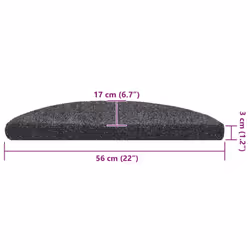 vidaXL Self-adhesive Stair Mats Decoration Stair Protector Anti-slip Stair Rug - dark grey, 56 x 17 x 3 cm/ 20 pcs - Additional view 7